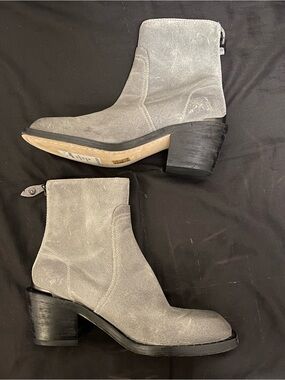 rag & bone Grey Suede Ankle Booties
